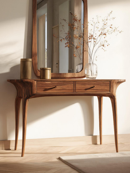 Elegant Handmade Vanity Table With Drawers For Bedroom