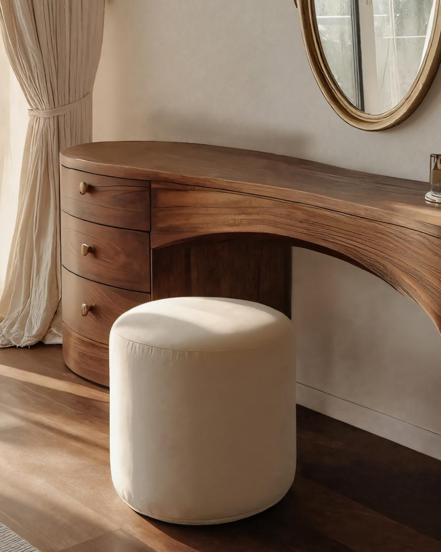 Curved Vanity Table For Bedroom Or Dressing Space