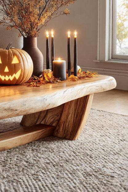 Handcrafted Solid Wood Coffee Table For Living Room Rustic Halloween SILDTTNHCF032