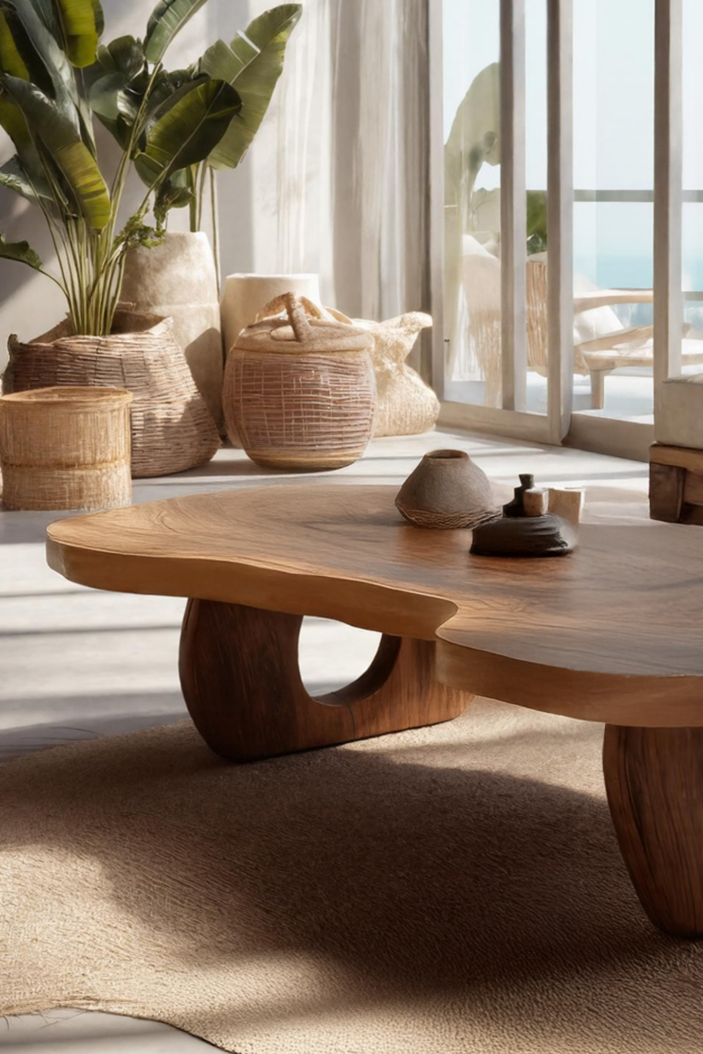 Handcrafted Rustic Wooden Live Edge Coffee Table For Decor SILDTTRCF038