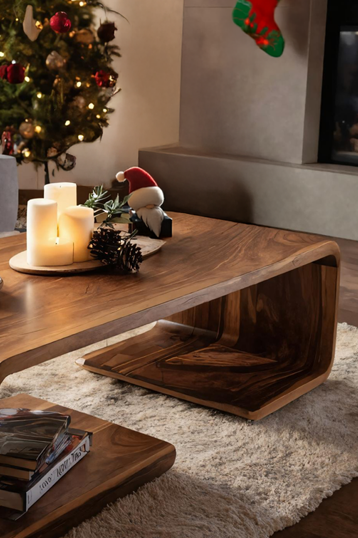 Handcrafted Solid Wood Coffee Table For Christmas Living Room SILDTTRCCF007