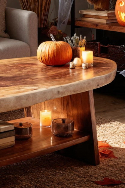 Handcrafted Live Edge Coffee Table Furniture Decor Pumpkin Season SILDTTNHCF038