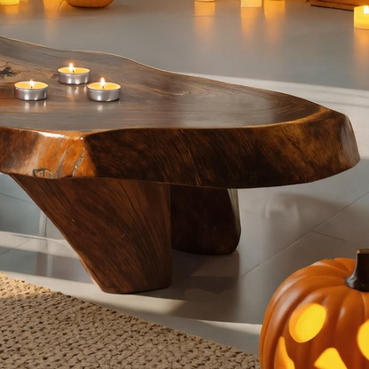 Farmhouse Wooden Live Edge Coffee Table For Furniture Decor Halloween Decor SILDTTRHCF006