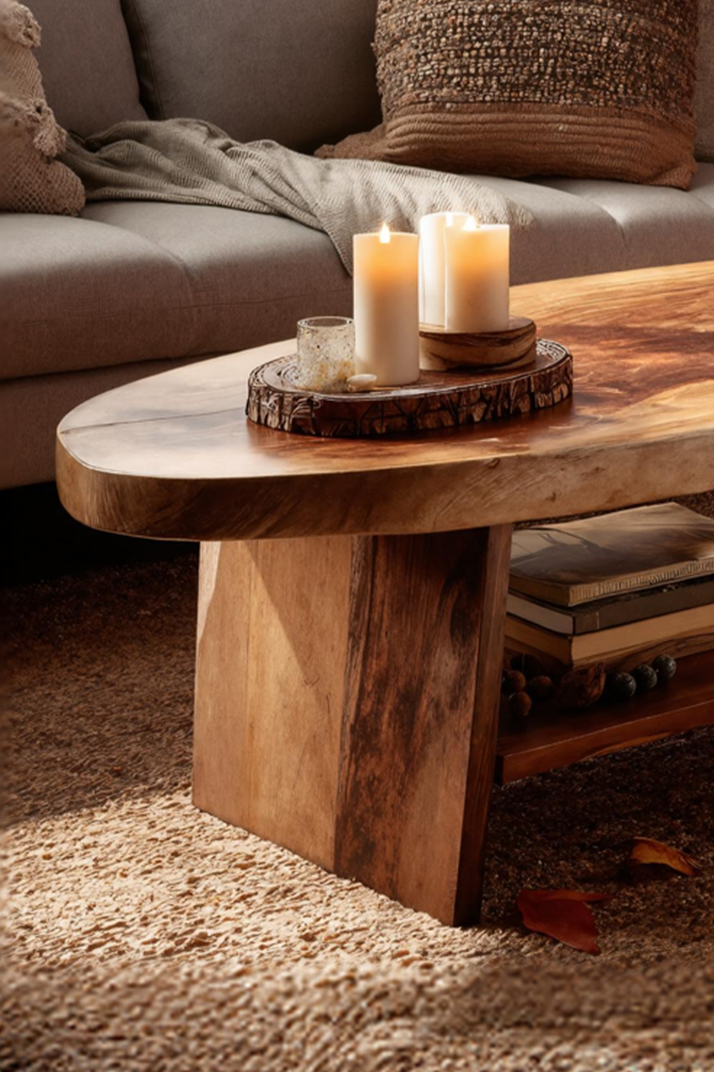 Handcrafted Live Edge Coffee Table Furniture Decor Pumpkin Season SILDTTNHCF038