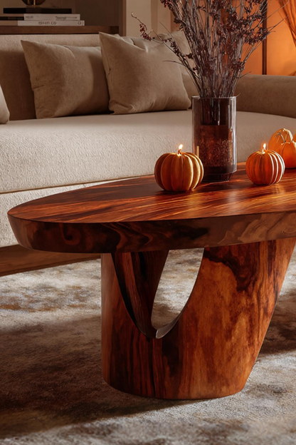 Farmhouse Wooden Live Edge Coffee Table For Living Room Halloween Decor SILDTTNHCF012