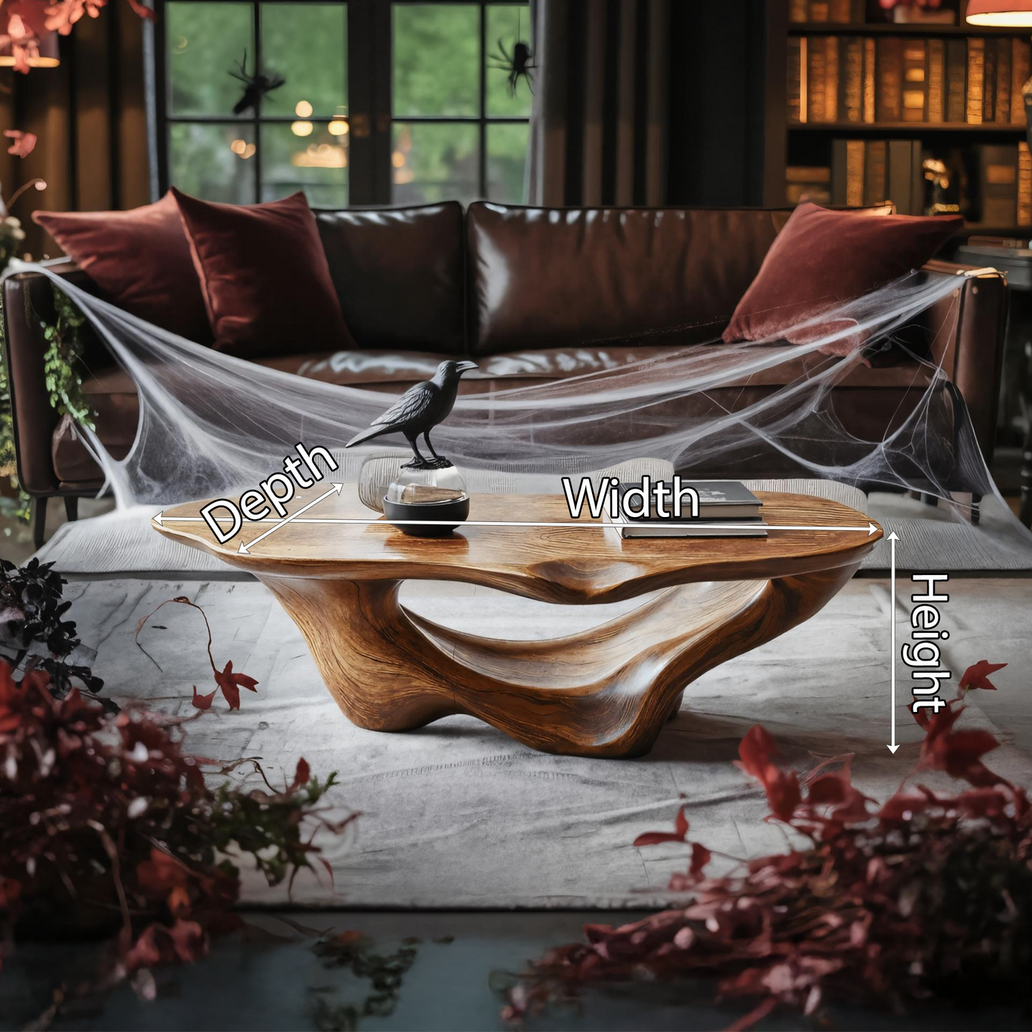 Farmhouse Live Edge Coffee Table For Living Room Halloween Decoration SILDTTNHCF006