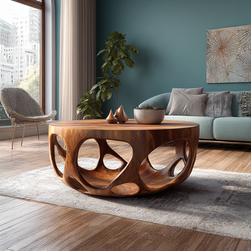 Artisan Coffee Table Natural Wood Farmhouse Gift SINLSACF025