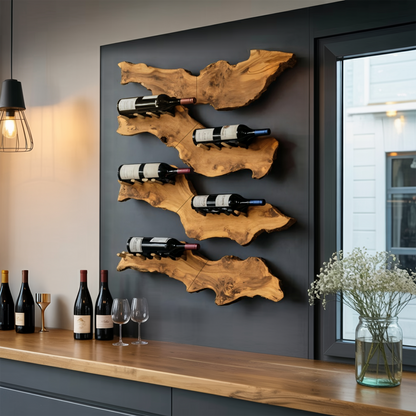 Farmhouse Wooden Wine Holder For Entryway Wine Storage Decor