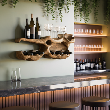 Farmhouse Wine Holder For Living Room Shelf Accent