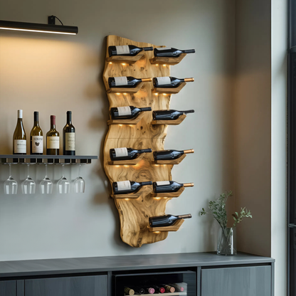 Farmhouse Live Edge Wine Holder For Living Room Furniture