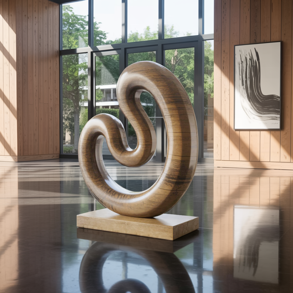 Farmhouse Large Twisted Spiral Floor Art For Contemporary Interiors