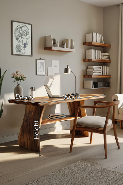 Farmhouse Live Edge Desk For Creative Studio And Office