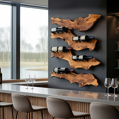 Farmhouse Wooden Wine Holder For Entryway Wine Storage Decor