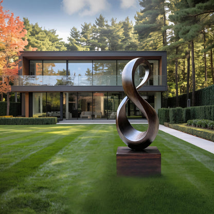 Farmhouse Large Wooden Sculpture For Living Room Accent