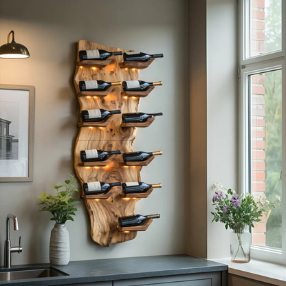Farmhouse Live Edge Wine Holder For Living Room Furniture