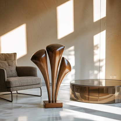 Handcrafted Large Wooden Sculpture For Garden Landscape