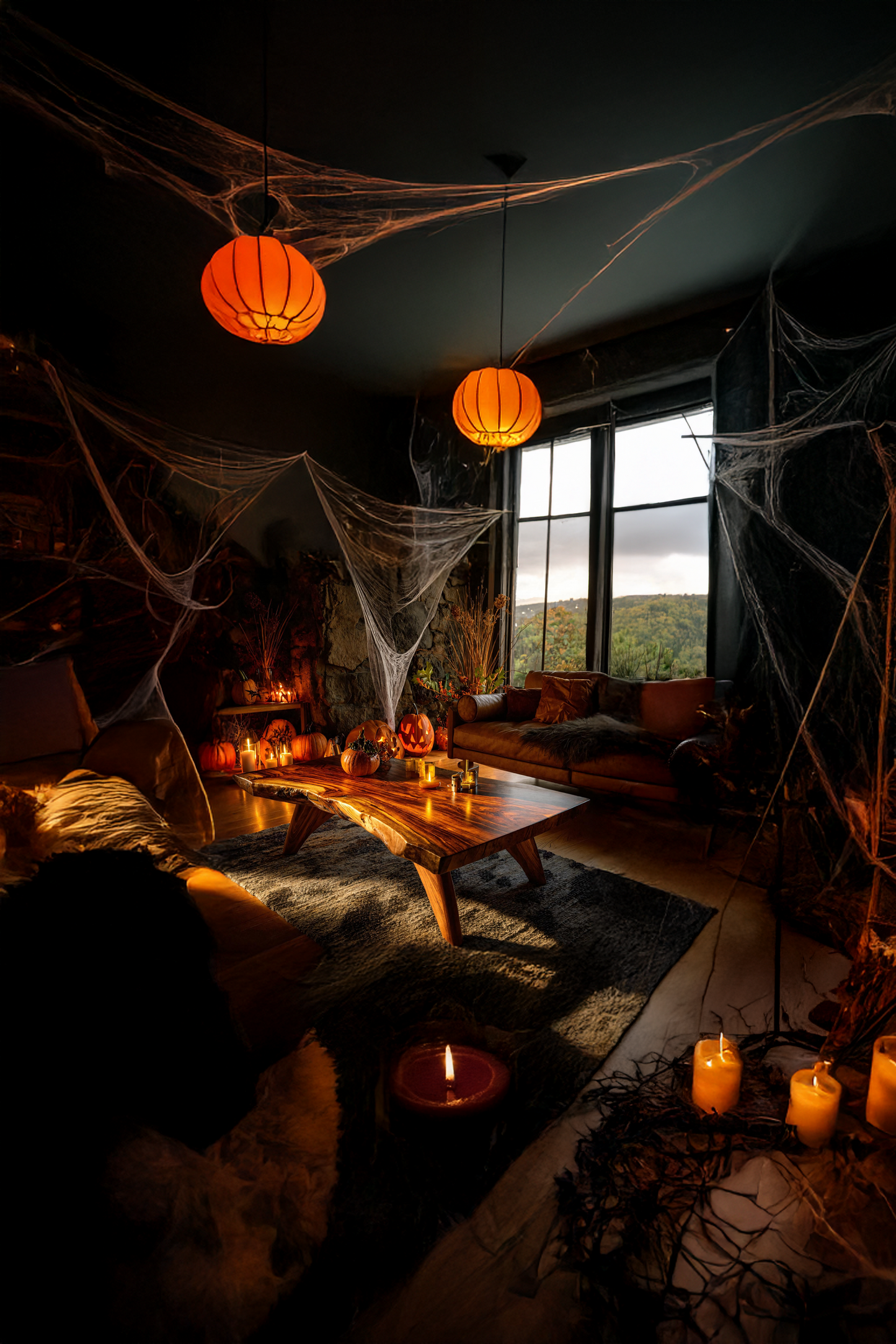 Farmhouse Solid Wood Coffee Table Furniture Decor Rustic Pumpkin Style SILDTTNHCF043