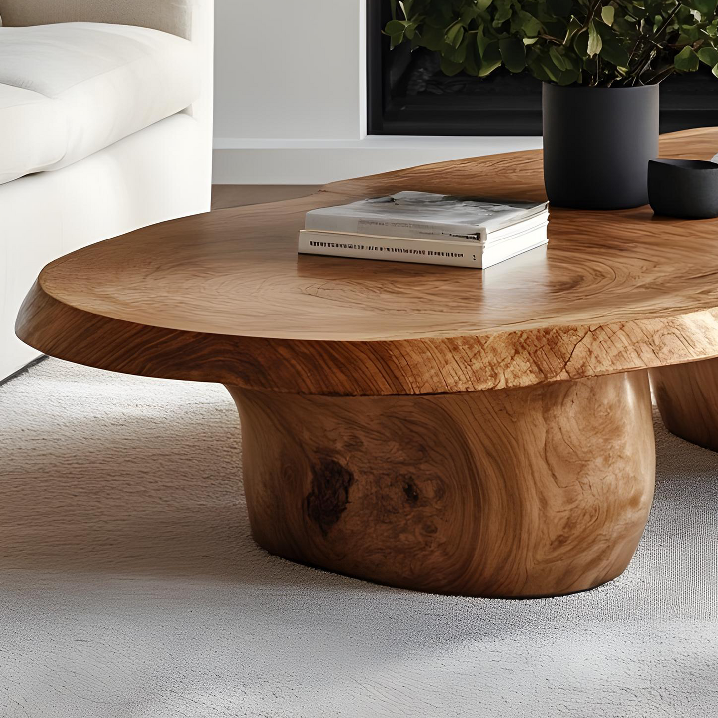 Handcrafted Natural Wood Coffee Table For Inviting Living Room SILDTCF132