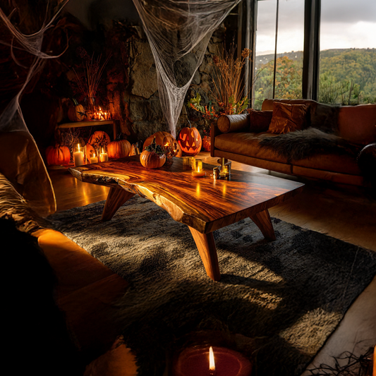 Farmhouse Solid Wood Coffee Table Furniture Decor Rustic Pumpkin Style SILDTTNHCF043