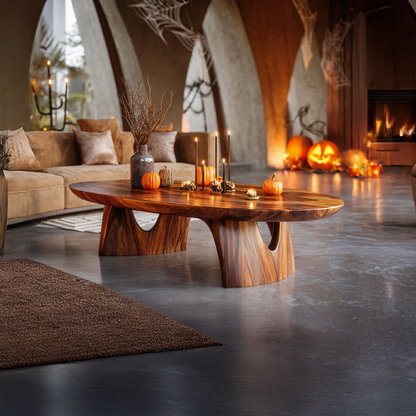 Handcrafted Solid Wood Coffee Table Livingroom Decor Haunted Charm SILDTTNHCF011