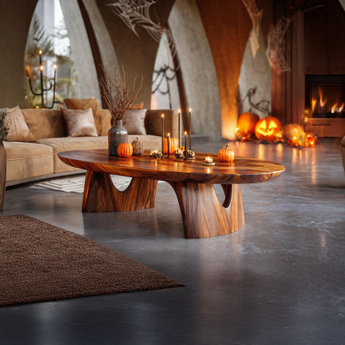 Handcrafted Solid Wood Coffee Table Livingroom Decor Haunted Charm SILDTTNHCF011