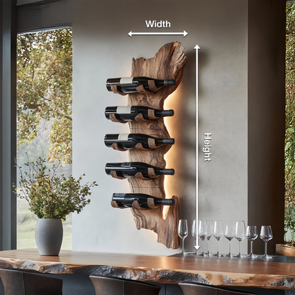 Farmhouse Solid Wood Wine Rack For Rustic Entryway Design