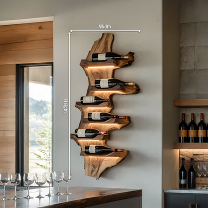 Farmhouse Live Edge Wine Holder For Entryway Furniture Decor