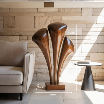 Handcrafted Large Wooden Sculpture For Garden Landscape