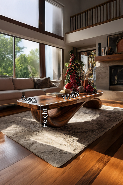 Farmhouse Live Edge Coffee Table Rustic For Holiday Furniture Use SILDTTRCCF019