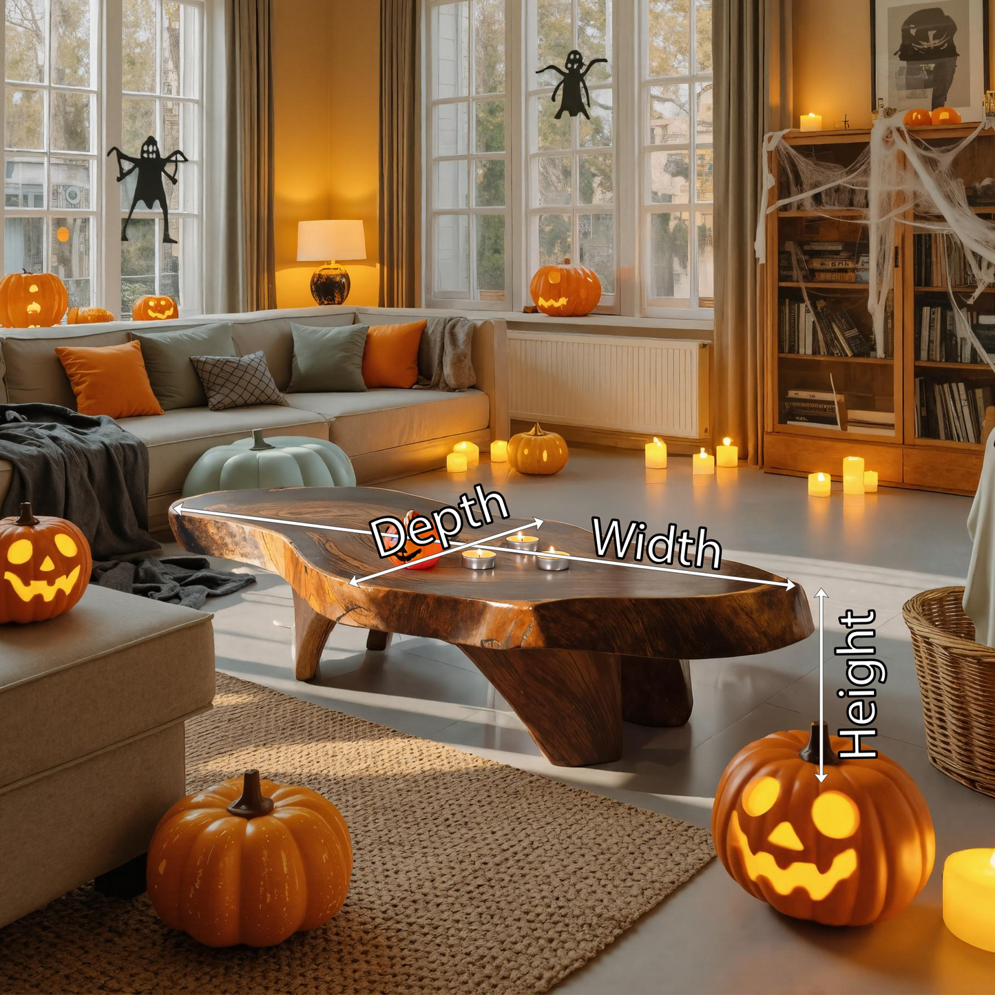 Farmhouse Wooden Live Edge Coffee Table For Furniture Decor Halloween Decor SILDTTRHCF006