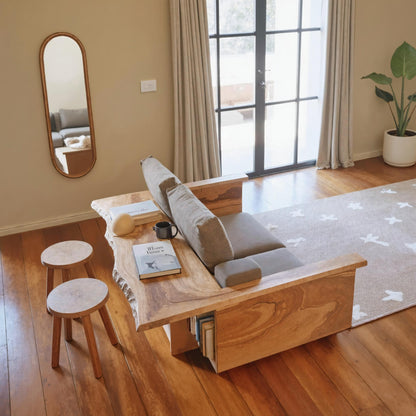 Contemporary Sofa With Built In Side Table For Living Room