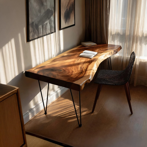 Handcrafted Live Edge Desk For Living Room Style