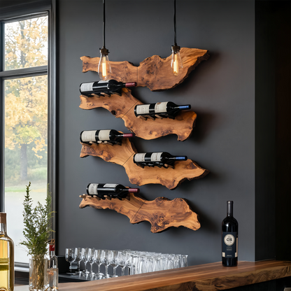 Farmhouse Wooden Wine Holder For Entryway Wine Storage Decor