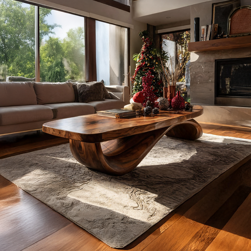 Farmhouse Live Edge Coffee Table Rustic For Holiday Furniture Use SILDTTRCCF019