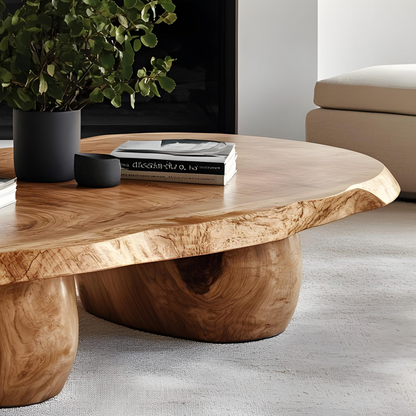 Handcrafted Natural Wood Coffee Table For Inviting Living Room SILDTCF132