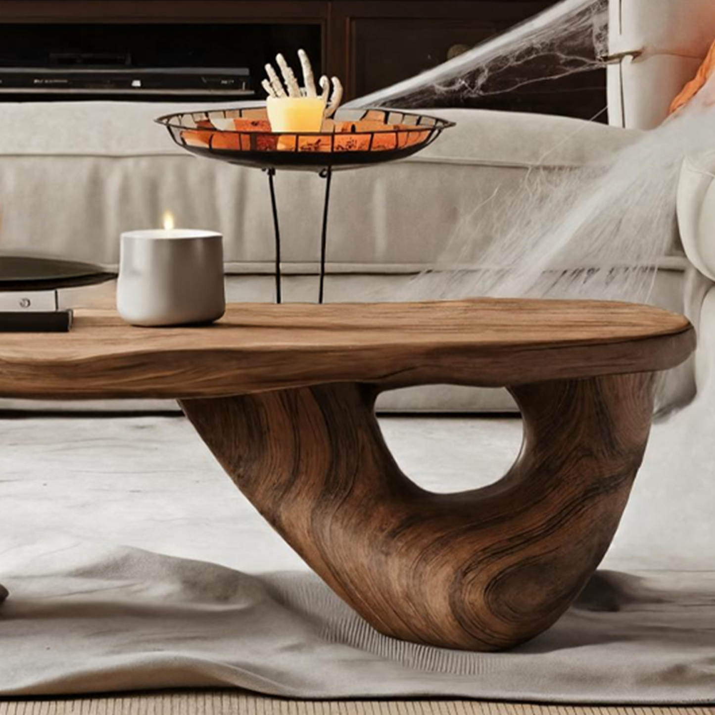 Farmhouse Solid Wood Coffee Table For Bedroom Decor Halloween Style SILDTTRHCF002