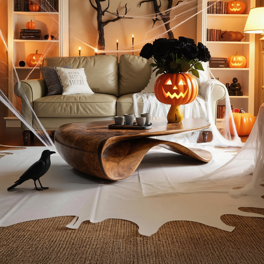 Handcrafted Solid Wood Coffee Table For Entryway Design Halloween Style SILDTTRHCF007