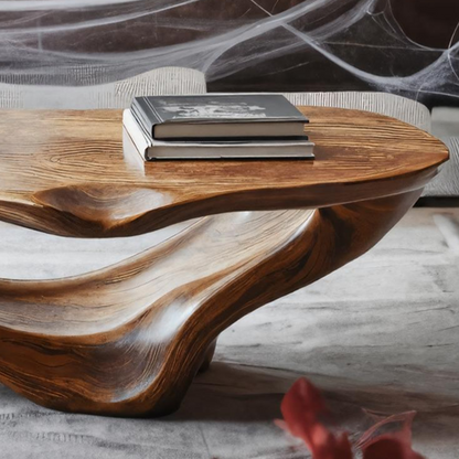 Farmhouse Live Edge Coffee Table For Living Room Halloween Decoration SILDTTNHCF006