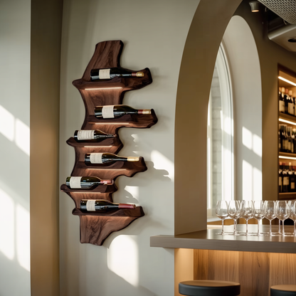 Farmhouse Live Edge Wine Holder For Entryway Furniture Decor