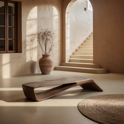 Contemporary Sculptural Bench For Entryway Hallway And Office