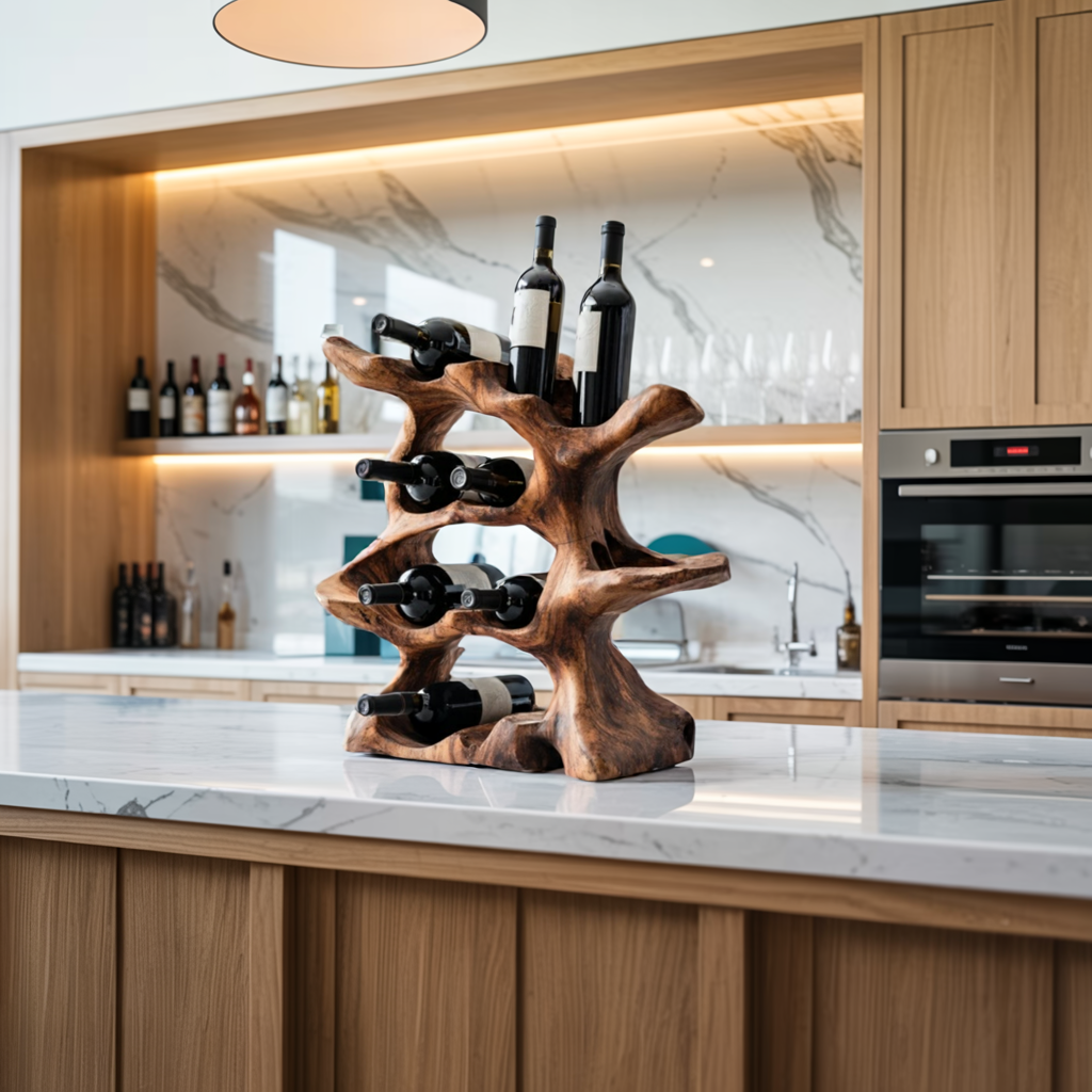 Farmhouse Wine Holder For Kitchen Rustic Wall Design