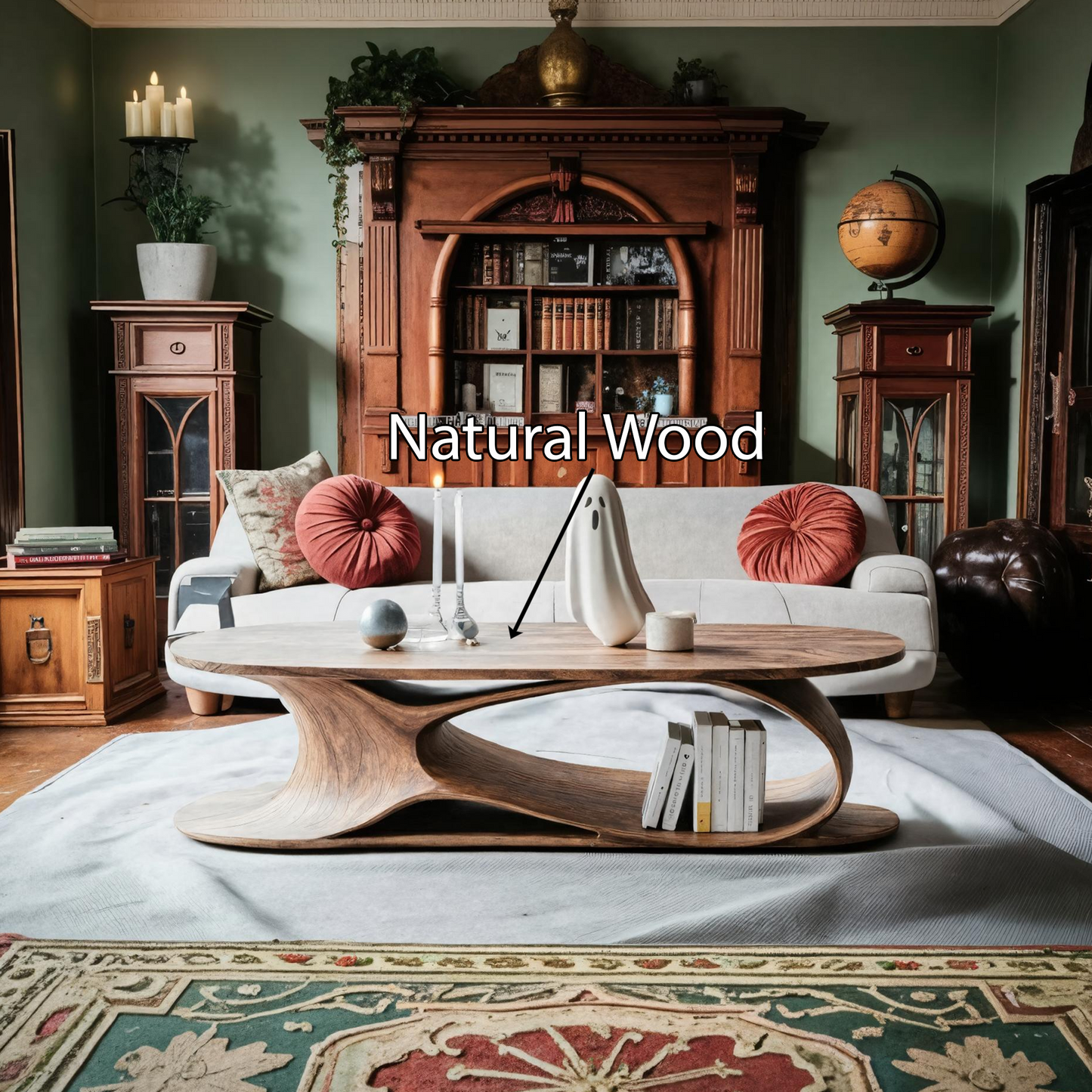 Farmhouse Solid Wood Coffee Table For Living Room Halloween Furniture SILDTTNHCF002