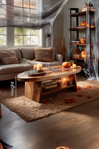 Handcrafted Live Edge Coffee Table Furniture Decor Pumpkin Season SILDTTNHCF038