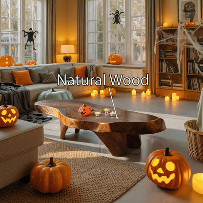 Farmhouse Wooden Live Edge Coffee Table For Furniture Decor Halloween Decor SILDTTRHCF006
