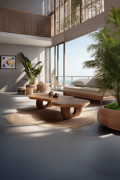 Handcrafted Rustic Wooden Live Edge Coffee Table For Decor SILDTTRCF038