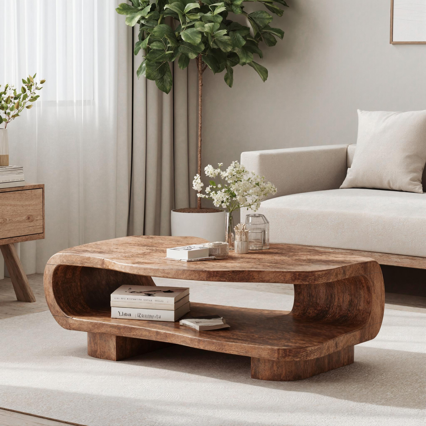 Farmhouse Wooden Coffee Table For Entryway Accent SILDTCF139