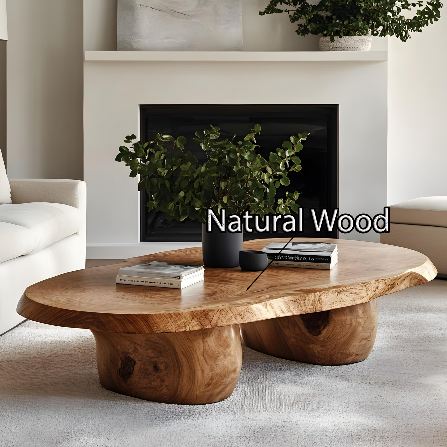 Handcrafted Natural Wood Coffee Table For Inviting Living Room SILDTCF132
