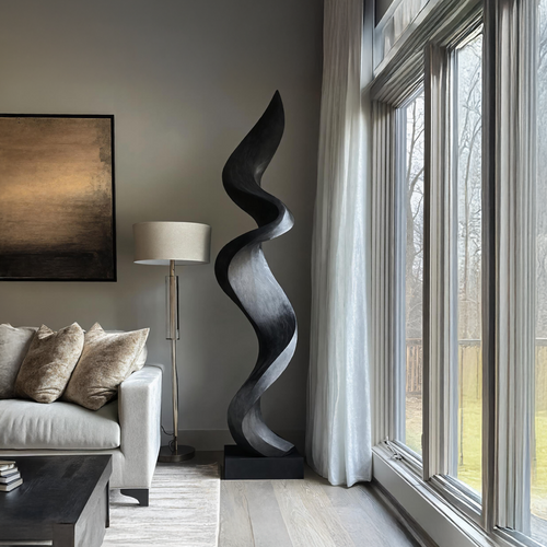 Farmhouse Large Wooden Sculpture For Outdoor Decoration