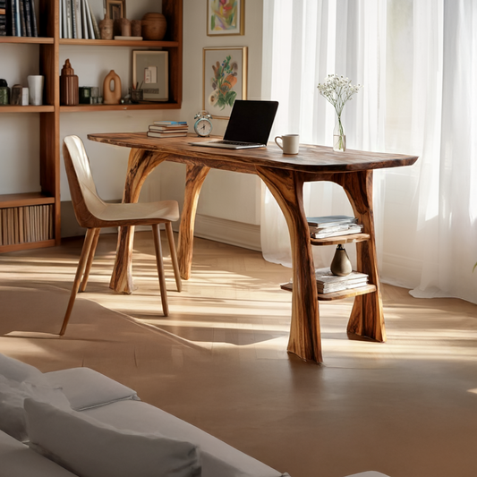 Farmhouse Solid Wood Desk For Bedroom Or Creative Workspace